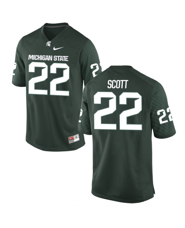 Men's Michigan State Spartans #22 Josiah Scott NCAA Nike Authentic Green College Stitched Football Jersey AE41L31VW
